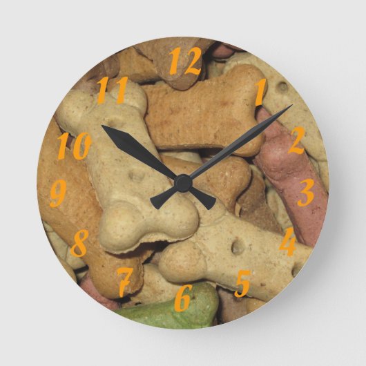 犬が時計を扱う ラウンド壁時計 (正面)