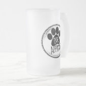 犬が曇りグラスビアマグを承認 フロストグラスビールジョッキ (正面右)