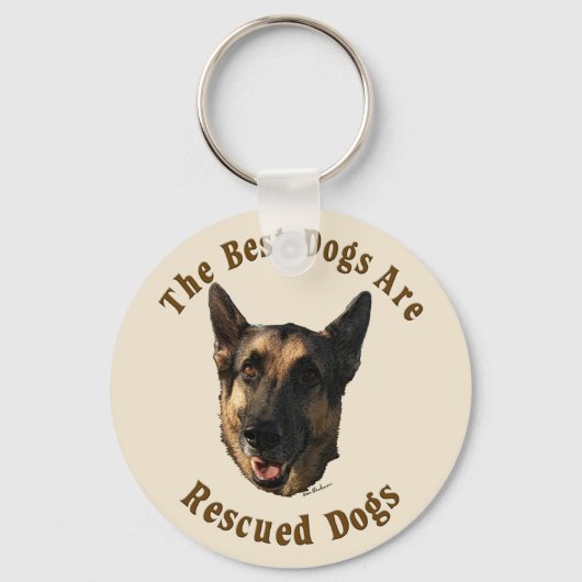 犬が最高の救われる – ドイツの羊飼い犬 キーホルダー (正面)