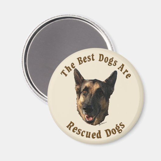 犬が最高の救われる – ドイツの羊飼い犬 マグネット (正面/裏面)