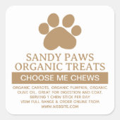 犬が材料を扱う小さなビジネス自家製 スクエアシール (正面)