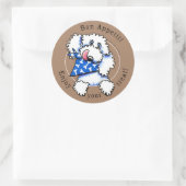 犬が来たぞ！ペットトリートラベルズタウペブラウン ラウンドシール (バッグ)