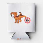 犬が犬をピューするウンチ標識 缶クーラー (正面)