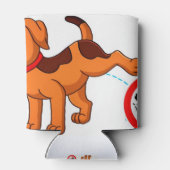 犬が犬をピューするウンチ標識 缶クーラー (裏面)