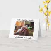 犬が猫の誕生日カード熱狂するの動画を見る カード (黄色い花)