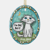 犬が猫を擦り切った セラミックオーナメント (右)