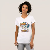 犬が玄関チャイムで吠える 白と青_1 Tシャツ (正面フル)