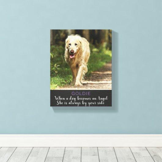 犬が現れ，天使の雌犬が キャンバスプリント (インサイチュ (ウッドフロア))