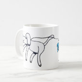 犬が男を散歩に連れて行く コーヒーマグカップ (正面左)