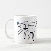 犬が男を散歩に連れて行く コーヒーマグカップ (左)