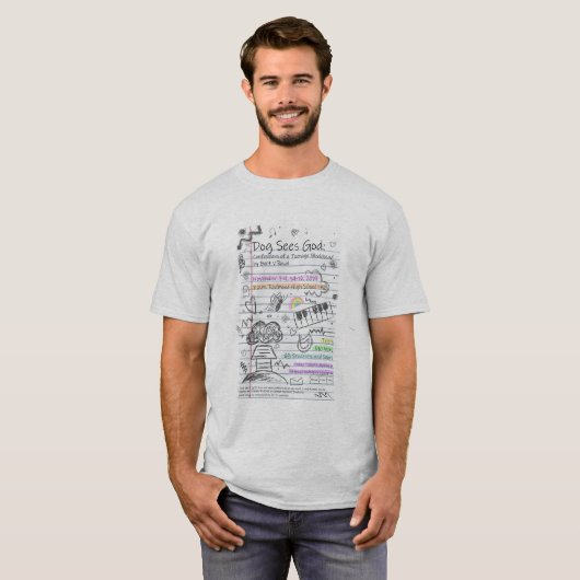 犬が神のキャストとクルーのシャツを見る Tシャツ (正面フル)