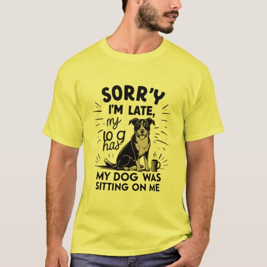 犬が私の上に座った Tシャツ (正面)