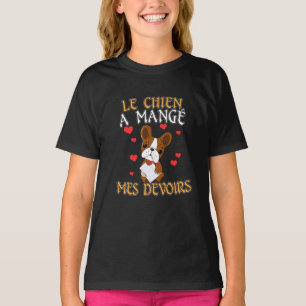 犬が私の宿題を食べちゃった - フランス語の名言 Tシャツ