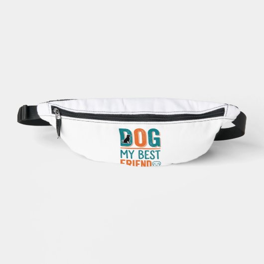 犬が私の親友 ビンテージの犬好きTシャツデザイン_ ファニーパック (正面)