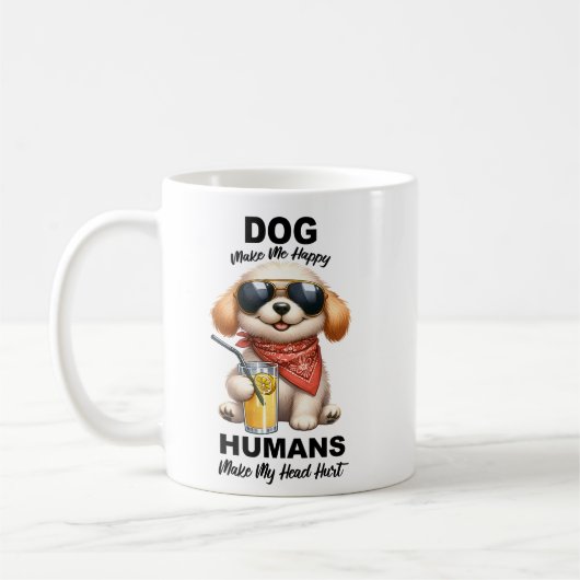 犬が私を幸せにしてくれる コーヒーマグカップ (左)