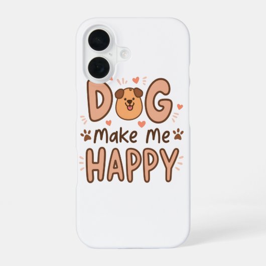 犬が私を幸せにしてくれる iPhone 16ケース (裏面)
