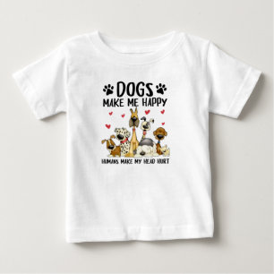 犬が私を幸せにする人間が可愛い犬 ベビーTシャツ