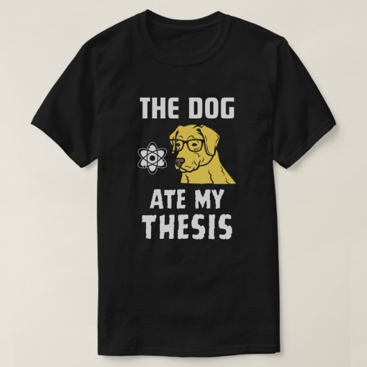 犬が私食べの論文を Tシャツ (デザイン正面)