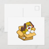 犬が箱の中にいる ポストカード (正面/裏面)