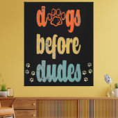 犬が糞をする |犬のオーナー最高ののギフト キャンバスプリント (インサイチュ (リビング))