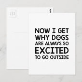 犬が興奮 ポストカード (正面/裏面)
