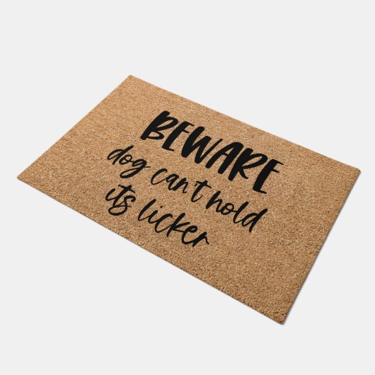 犬が舐めるのを我慢できないおもしろい ドアマット (アングル)
