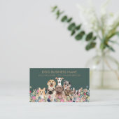 犬が花を描くデザイン 名刺 (スタンド正面)