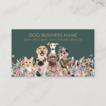 犬が花を描くデザイン