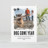 犬が行った年かわいい写真クリスマス シーズンカード (スタンド正面)