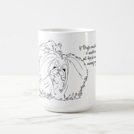 犬が話せたら Pekingese コーヒーマグカップ (中央)