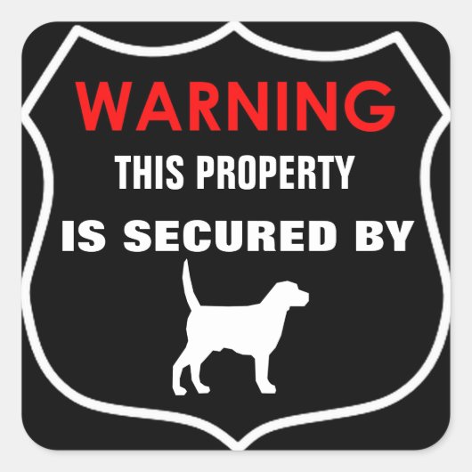 犬が警備中の物件 ステッカー (正面)