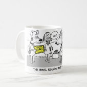 犬が車をなぜ追跡するか コーヒーマグカップ (正面左)