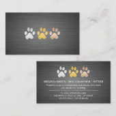 犬が金属ブラシで手を付ける 名刺 (正面/裏面)