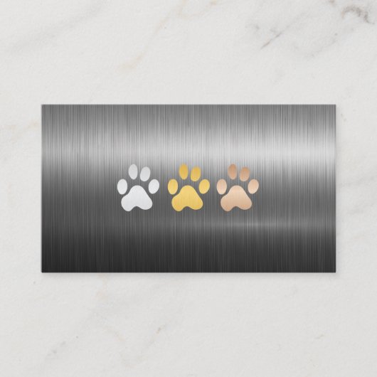 犬が金属ブラシで手を付ける 名刺 (正面)