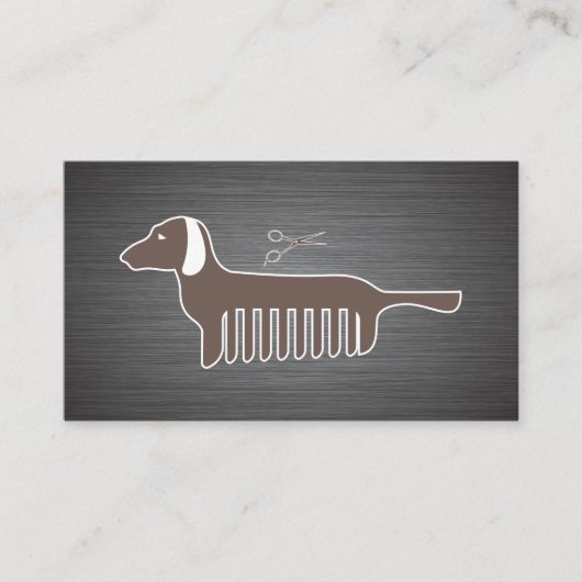 犬が金属ブラシで手を付ける | 犬の櫛 名刺 (正面)
