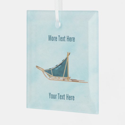 犬が雪の上で群がった ガラスオーナメント (正面左)