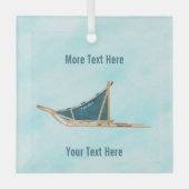 犬が雪の上で群がった ガラスオーナメント (正面)