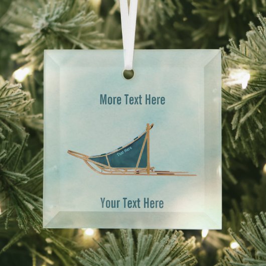 犬が雪の上で群がった ガラスオーナメント (インサイチュ)