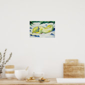 犬が雪の中に横絵画たわるフランツ・マーク ポスター (キッチン)