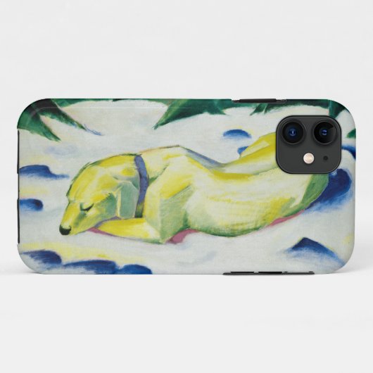 犬が雪の中に横絵画たわるフランツ・マーク Case-Mate iPhoneケース (裏面(横))