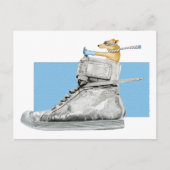 犬が靴を動かす2はがき ポストカード (正面)