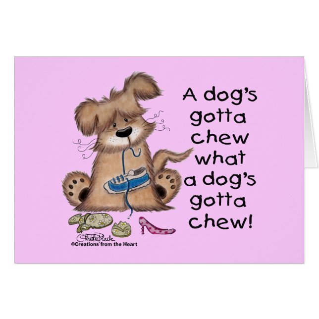 犬が靴を噛む (正面横)