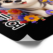 犬が韓国語のシールで挨拶をする ポスター (角)