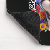 犬が韓国語のシールで挨拶をする マウスパッド (コーナー)