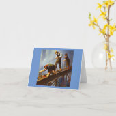 犬が高鋼を加工 カード (黄色い花)