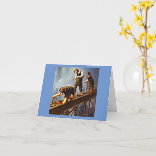 犬が高鋼を加工 カード (黄色い花)