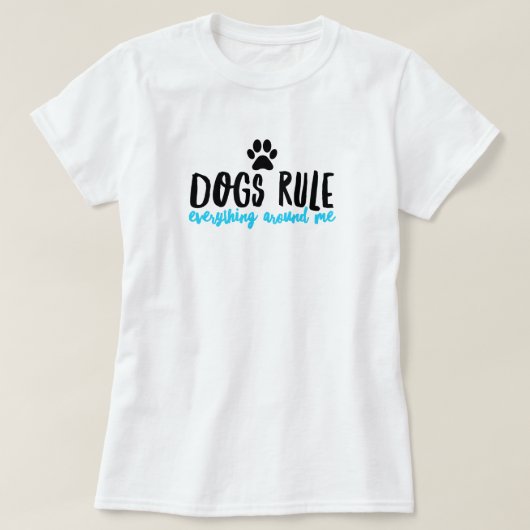 犬がTシャツを支配 Tシャツ (デザイン正面)