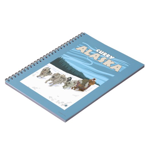犬ぞりシーン – カレー,アラスカ ノートブック (左側)
