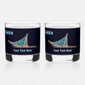 犬ぞり – アラスカ ウイスキーグラス (裏面)