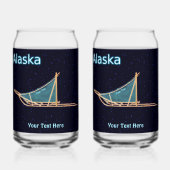 犬ぞり – アラスカ ガラス缶 (裏面)